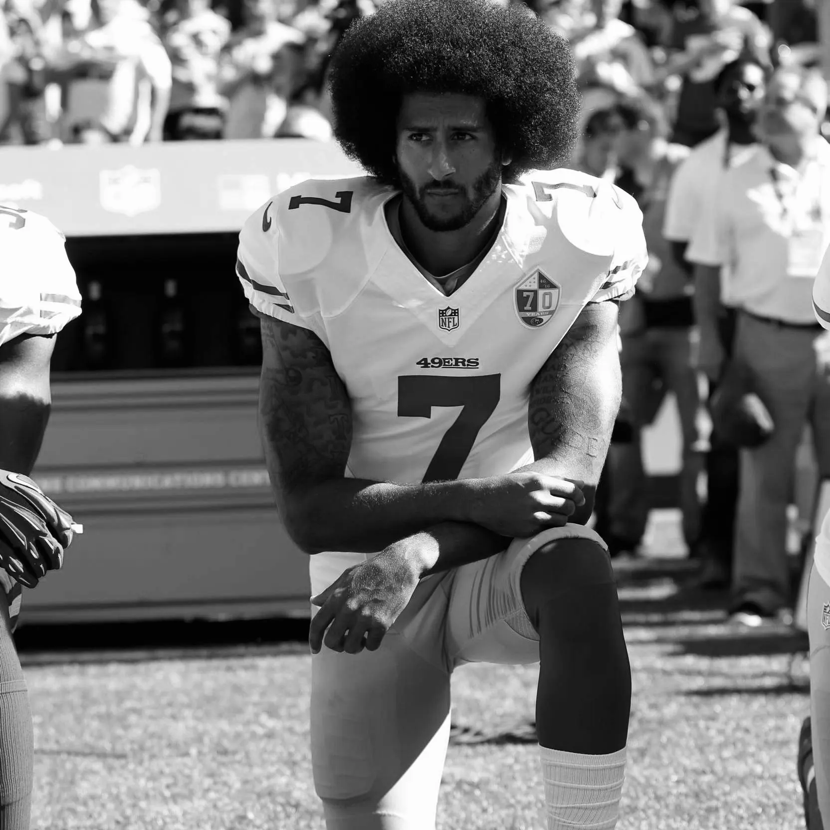 Colin Kaepernick kneeling during anthem