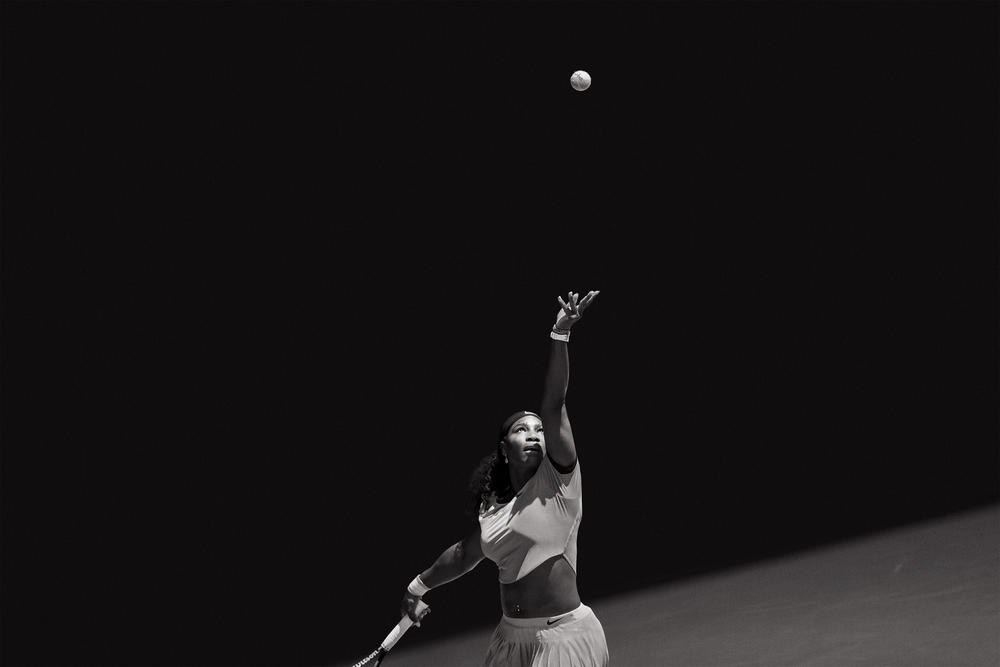 Serena Williams serving